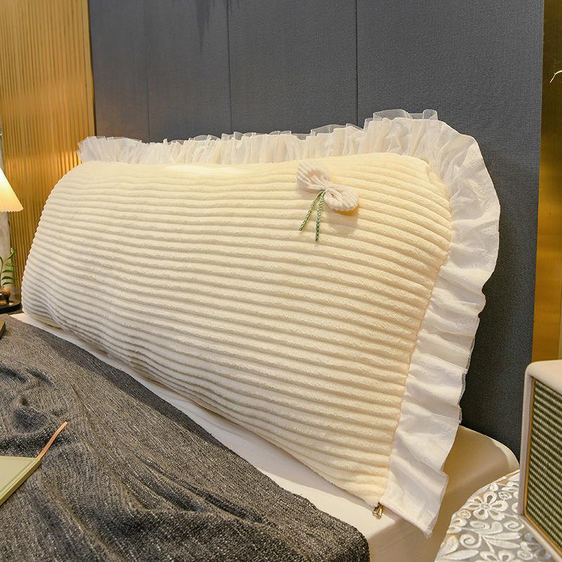 Solid colored plush headboard cushion Rectangular sofa large backrest Bed pillow, headboard soft bag, princess removable and washable pillows