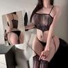 Net clothes hollow one-piece erotic underwear can be hand-torn one-piece stockings high elastic suspenders erotic women