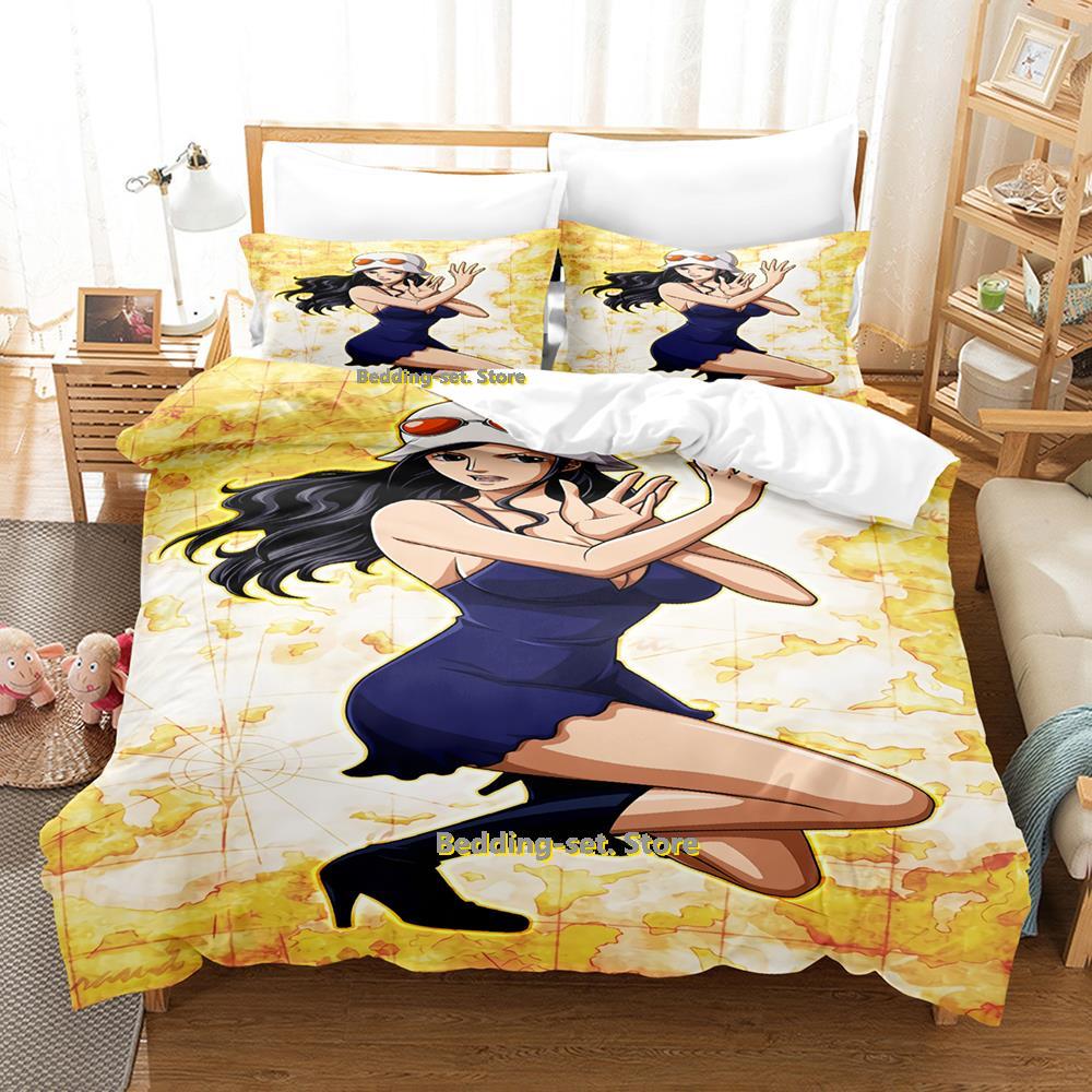 Nico Robin Beding Set Single Twin Ful Quen King-Sized Dimensionsd Dimensions Bed Linen Set Adult People Kid Bedrom Duvetcover Sets 3D Print Anime Bed