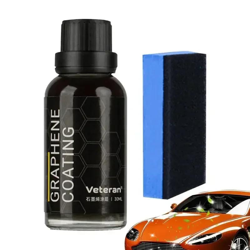 30 ml Graphen-Keramikbeschichtung mit Schwamm, tragbares Graphen-Schutzbeschichtungsmittel für Autos zur Vermeidung von Kratzern und Absplitterungen