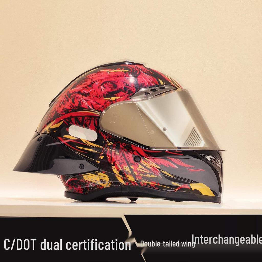 NBTK R50 DOT Full Face Helmet with Large Spoiler for Sportbikes & Cruisers - Spring/Autumn Use