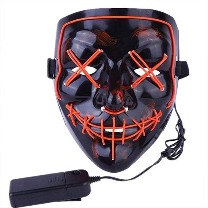 Masque LED de film d’horreur - La Purge - Orange - SHOP-STORY - Adulte
