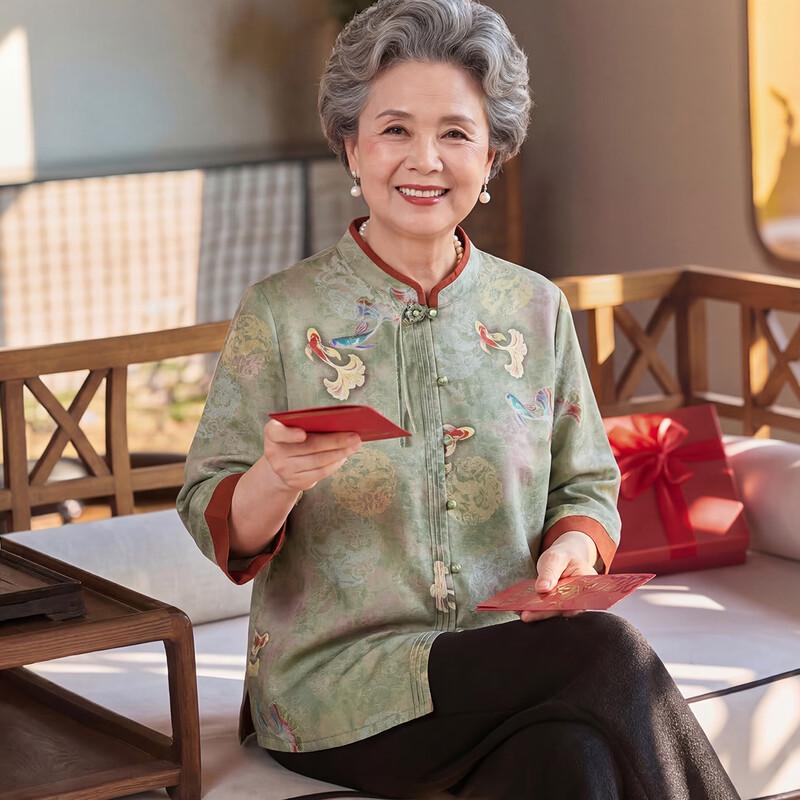 YUZHAOLIN Women s Elderly Spring Summer Loose Fit Shirt 4XL