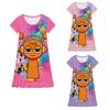 New Girl's Home Dress Rhythm Box Cartoon Character Children's Ruffle Cartoon  Fashion Cute Comfortable Dress