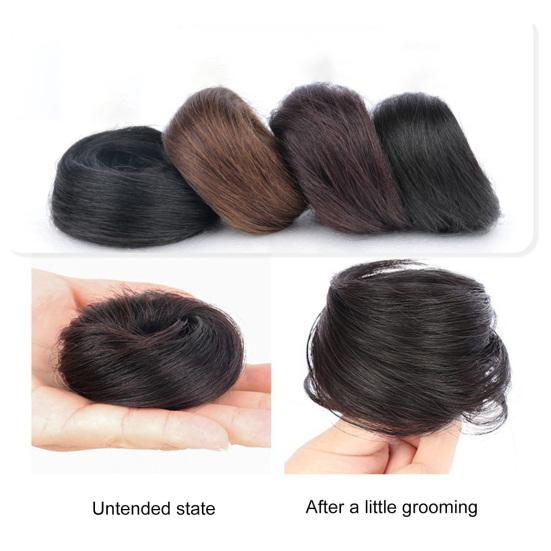 Hair Bun Wig Elastic Band Scrunchie Natural Fluffy Hair Extension Hairstyle Traceless Meatball Hair Maker Straight Hair Band Hair Accessories