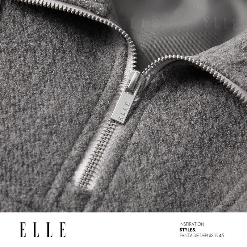 ELLE Women's Wool Blend Quarter-Zip Sweatshirt