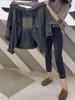 Women's Plus Size Retro Hong Kong Style Denim Jacket - Slimming Petite Fit for Spring and Autumn 2024