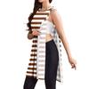 Post Surgery Dress for Women Fully Detachable Sleeveless Vest Dress Striped Pattern Medical Recovery Clothing Comfortable Fit
