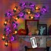 Halloween Lights Halloween Garland with Orange Pumpkin Bat Lights 8-Modes Battery Operated Waterproof Decorations for Indoor