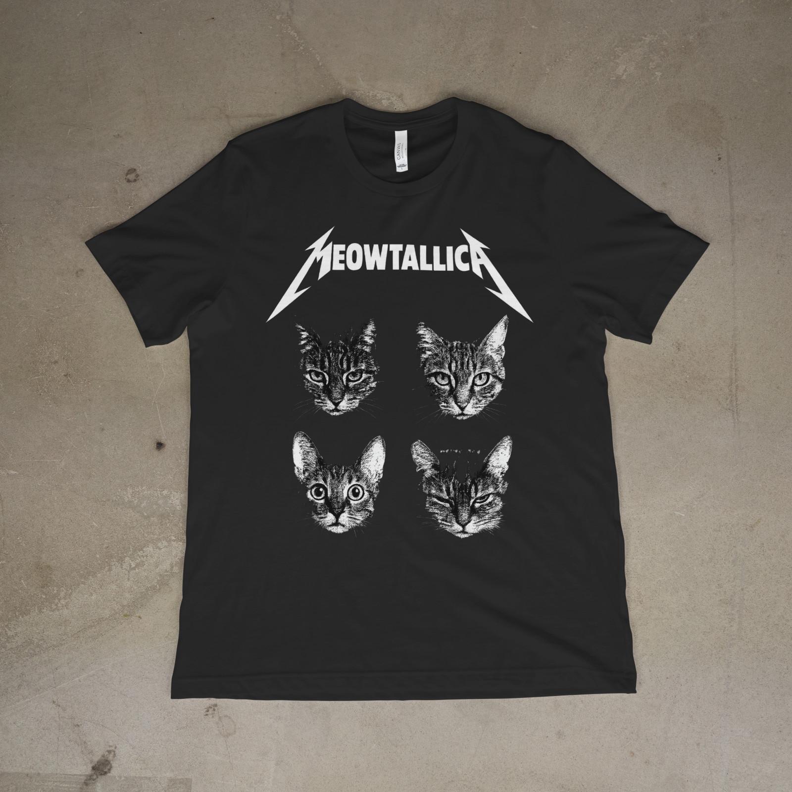 Meowtallica Cat Band Parody Shirt Funny Metal Kitty Rock Tee Gift for Cat Lovers XXL