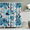 Beautiful Blue Floral Shower Curtain With Fresh Watercolor Design Perfect Bathroom Decoration