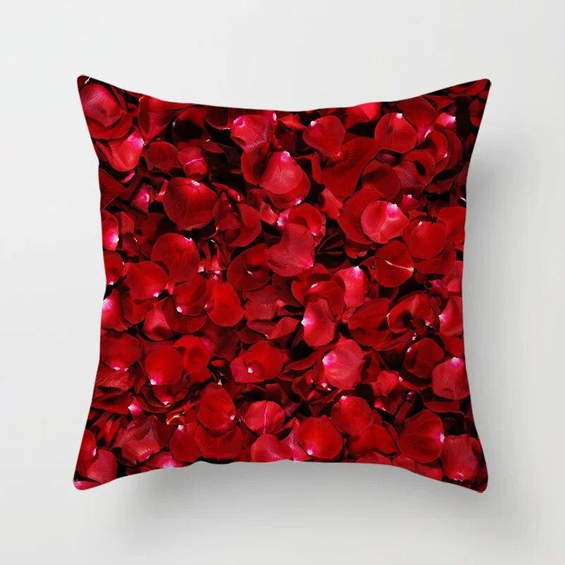 Cherry Blossom Rose Flower Throw Pillow Cover Sofa Decoration Bedside   Car Seat Cushion  Room Home