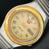 RARE VINTAGE SEIKO 5 AUTOMATIC 7009A JAPAN MENS GOLDEN DIAL WATCH A709534-1