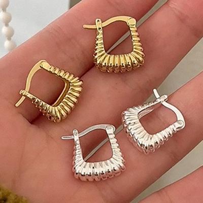 925 Sterling Silver Earrings For Women Trendy Simple Geometric Strip Earring Jewelry Prevent Allergy Party Christmas Accessories