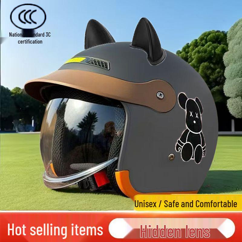 3C Certified Winter Electric Vehicle Safety Helmet: Unisex, Warm, Half-Helmet