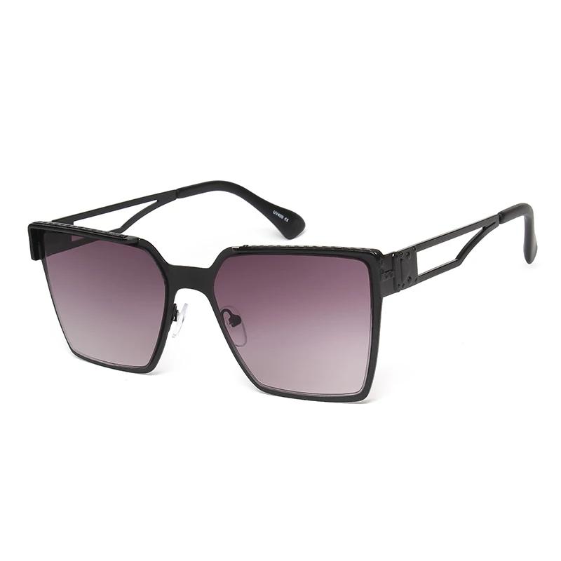 Vintage Square Metal Sunglasses Men Oversized Classic Large Retro Sun Glasses  UV400 Protection for Driving Fishing Eyewear