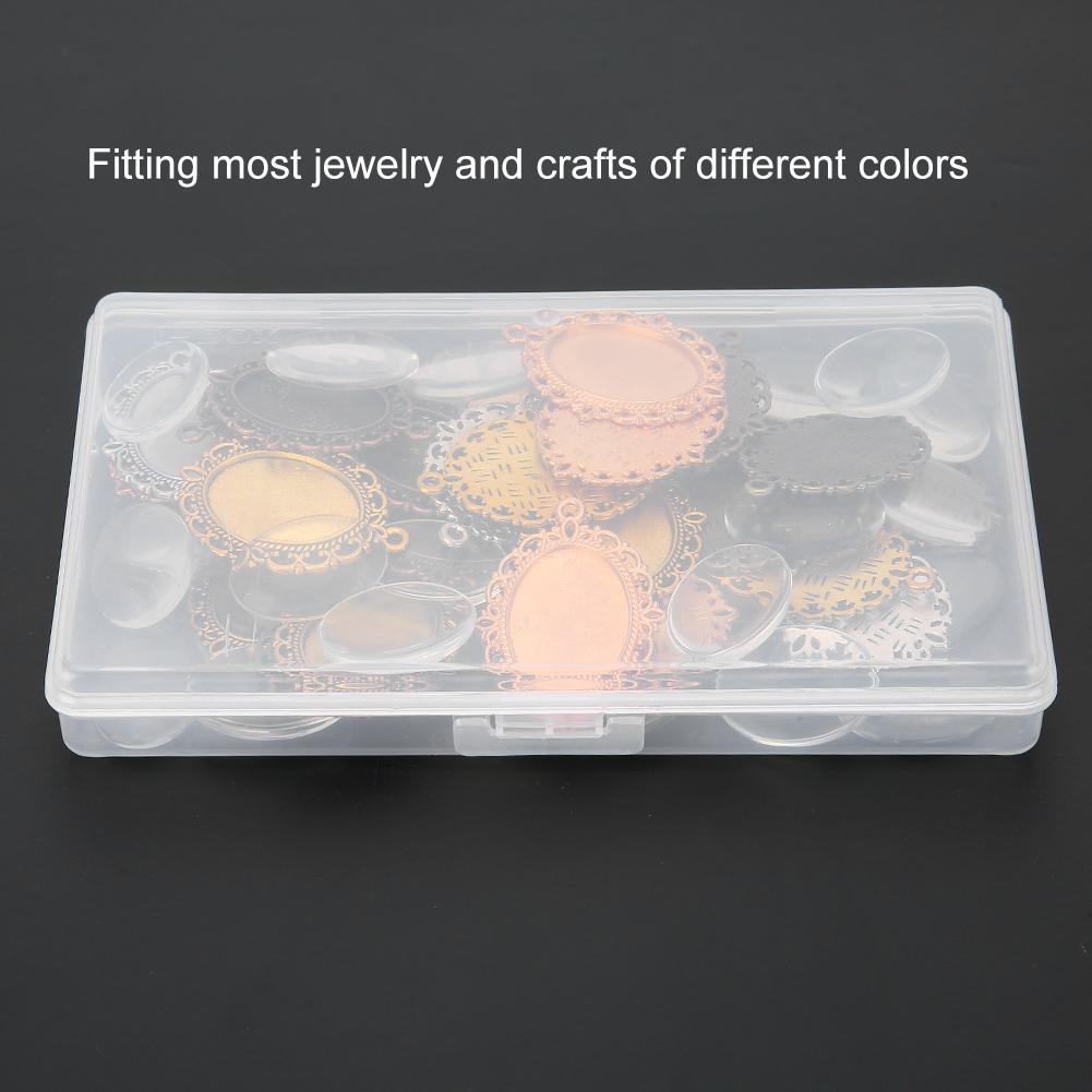 Takı Ucu DIY Kolye Ucu Tepsimleri Camlı Takı Yapım Aksesuarı 60 Adet