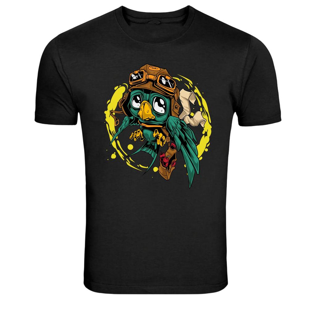 Steampunk Bird With Goggles Graphic T-Shirt