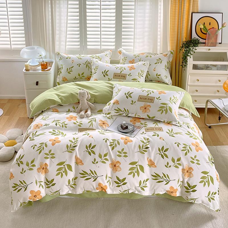 Flower Botanical Duvet Cover Set 3pcs Floral Bedding Set for Kids and Adults Comforter Covers Pillowcases, Washable Home Textil