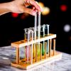 Wooden Rack with Borosilicate Glass Test Tubes, Labs Premium Wooden Test Tube Rack