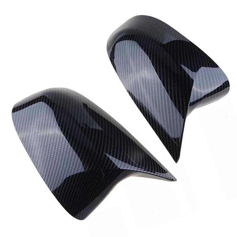 2pcs Carbon Black Side Rearview Mirror Cover Cap ABS for BMW X3 X4 X5 X6 X7 G01 G02 G05 G06 G07 2018