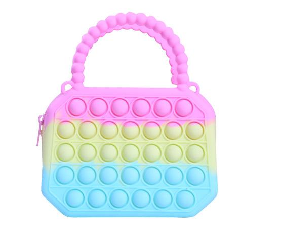 Silicone Children's Bag, Pinch Le Silicone Wallet, Girl's Semi-circular, Cartoon Handheld Zero Wallet Bubble Le Bag