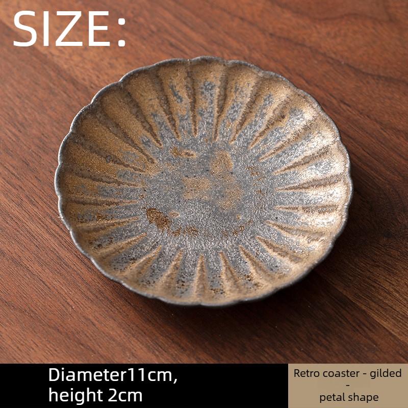 Kiln Change Glaze Ceramic Coasters Set Handmade Pottery Coasters for Hot Tea Cup Home Decor Kung Fu tea set