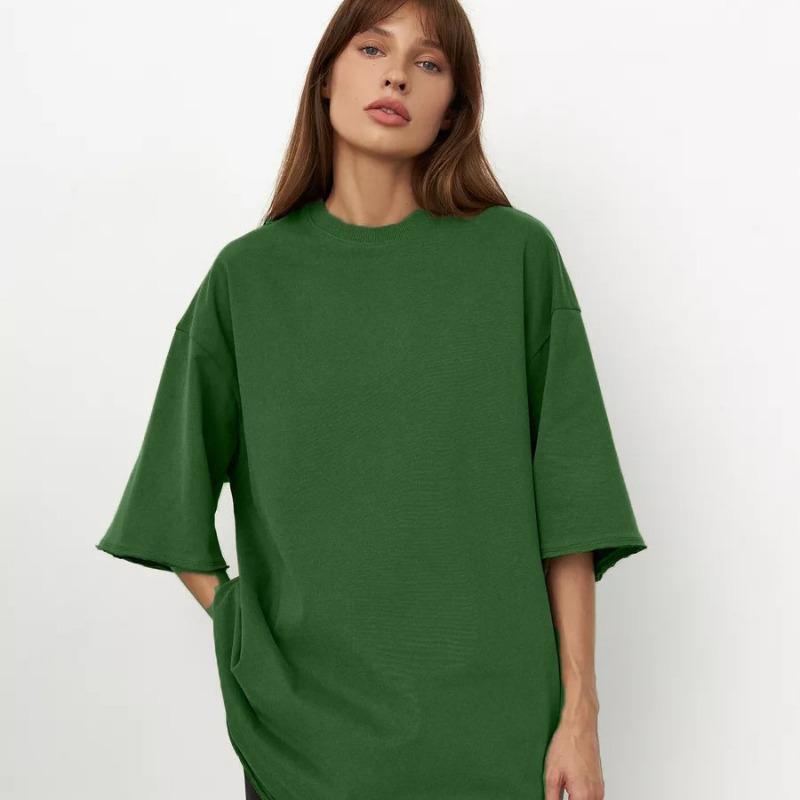 Women's Spring and Summer Solid Colour Short Sleeve Loose T-shirt