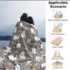 1pc Cats Pattern Lightweight Flannel Blanket, Comfortable and Warm Blanket, for Office and Camping Sofa Bed016