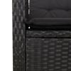 Vidaxl 3-Cz. Garden Furniture Set With Cushions, Black, PE Rattan