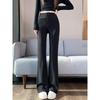 Women's 2026 High-Waisted Slimming Black Micro Flare Suit Pants – New Style Straight-Leg Casual Trousers.