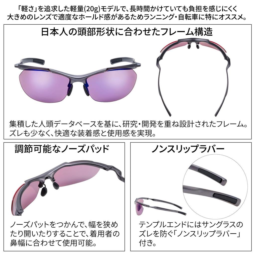 Sports Sunglasses Made In Japan Polarized Lenses Gunmetal X Gunmetal [SWANS] Airless-Core SACR-0170_GMR