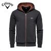 2025 Autumn and Winter Embroidery New Men's Hooded Sweatshirt with Plush Insulation, High-quality Color Blocked Men's Top