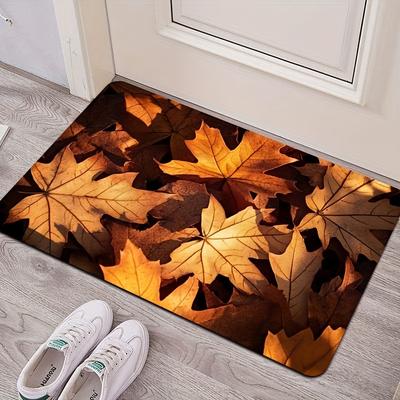 1Pcs Anti Fatigue Kitchen Rugs, Autumn Maple Leaves Print Waterproof Non-Slip Thick Cushioned Kitchen Mat Heavy Duty Comfort Standing Mat for Kitchen