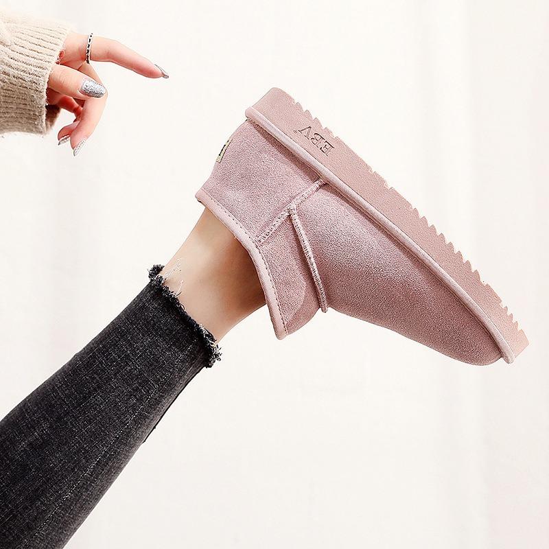 [] Snow boots women's short boots fashion cotton shoes bread shoes one pedal thickened to keep warm