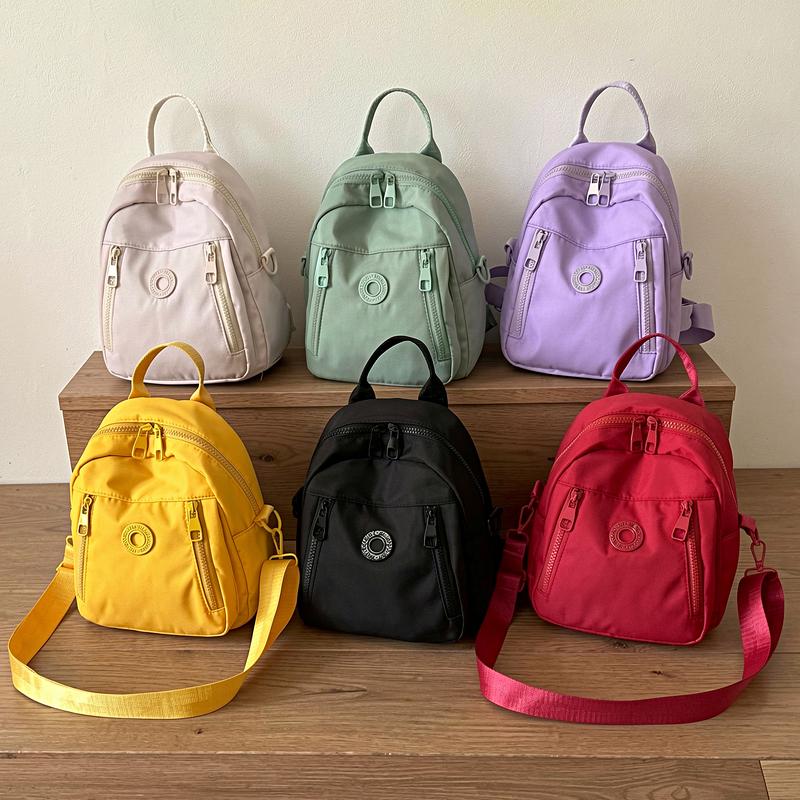 Einfarbiger Rucksack Große Kapazität Nylon Leichter Rucksack