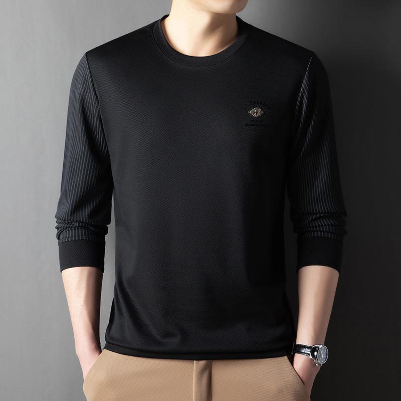 Spring New Men's Sweatshirts, Fashionable Casual Long-sleeved T-shirts, Young Men's Tops, Round-neck Bottoming Shirts