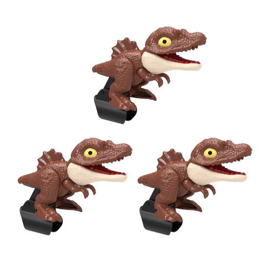 3 Pcs Dinosaur Action Figures with Movable Mouths Funny Finger Dino Toys for Kids Dinosaur Figure Chomp Toy Gifts for Halloween Easter Christmas