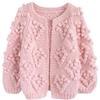 Herbst und Winter Neu Damen Wollkugel Fledermausnadel Dicke Wolle Locker und Dünn Kurzer Pullover Cardigan Jacke Damen