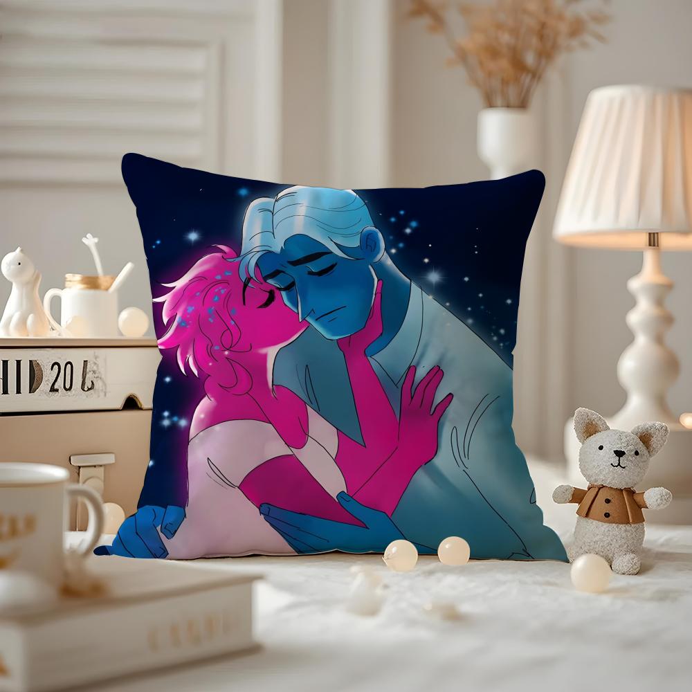 LLore OOlympus Comics Anime Cushion Cover Antidustmite Pillowcase Invisible zipper silky short plush Sofa cushion cover