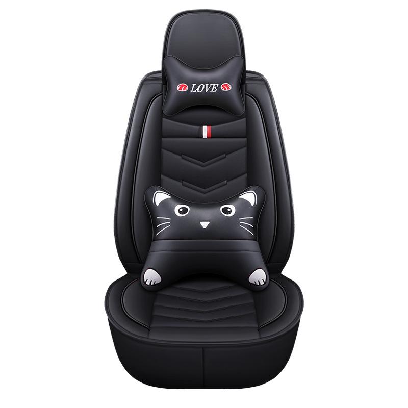 Full Wrap PU Leather Seat Covers, Five-Seat Seat Cushions, Full Set of Five-Seat Seat Covers, Compatible with Five-Seat Vehicles, New Seat Cushions