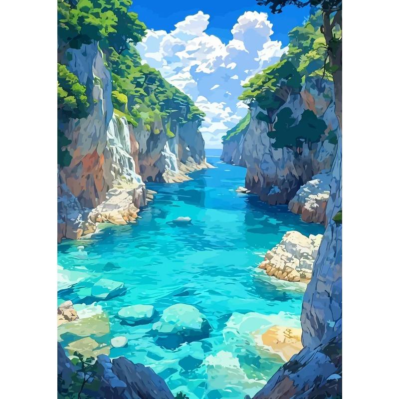 Beautiful Coast Natural Tourist Scenery Art Posters Canvas Prints Wall Paintings Living Room Bedroom Home Decoration Frameless