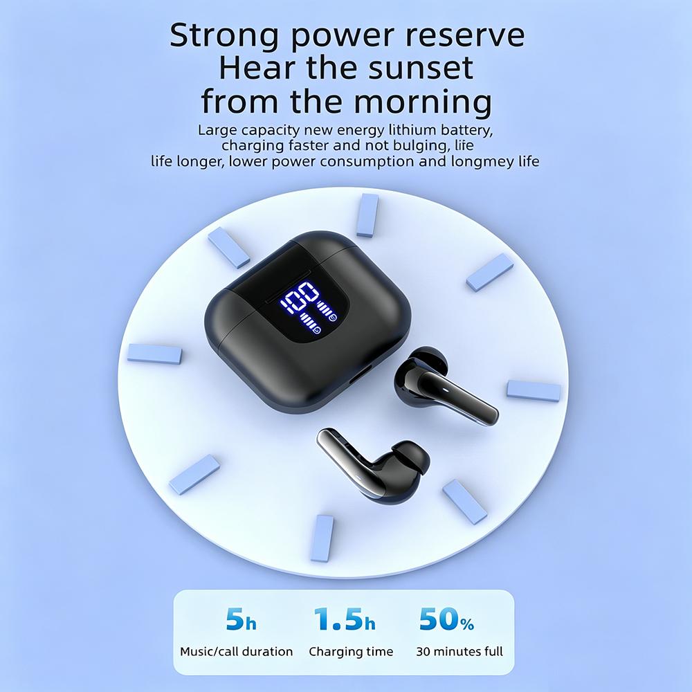Bluetooth 5.4 Earphones Wireless Headphones HiFi Stereo Noise Reduction in-ear Earbuds Digital Display Gaming Headsets