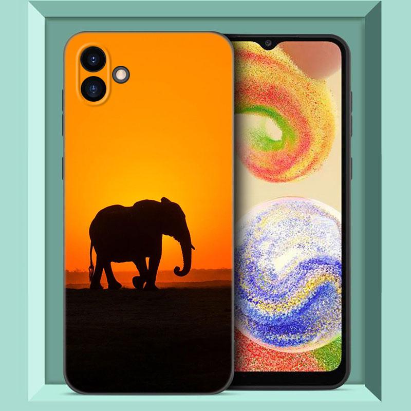 

Чехол для телефона с животным слоном для Samsung Galaxy A01 A03 Core A04 E A02 A05 A10 A20 A21 A30 A50 S A6 A8 Plus A7 2018 Черная крышка Samsung A30S