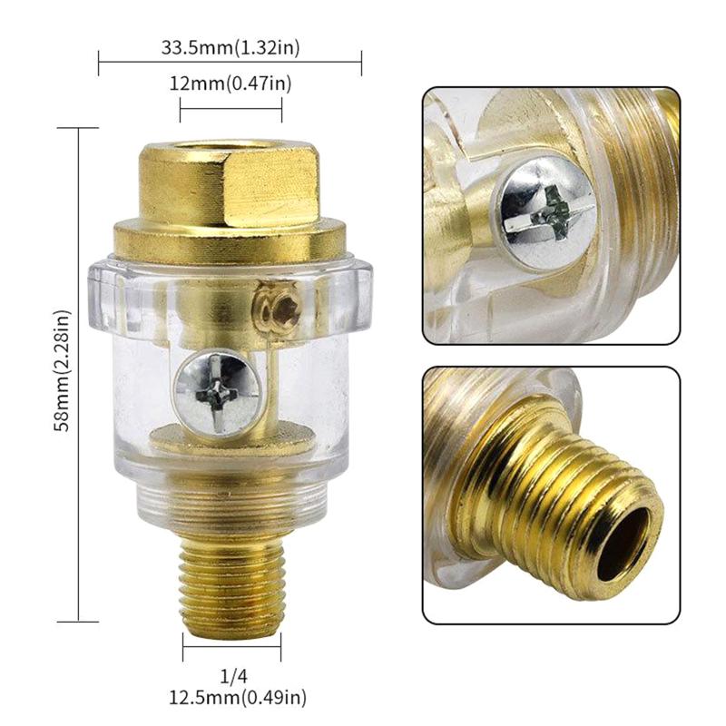 Upgraded Air Tool Oil Lubricator Oiler Compressors Pipe Automatic Lubrication Pneumatic Tool Accessories