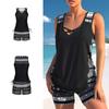 Bikini Sets With Shorts Womens Vintage Printed Tankini Set Two Pieces Romper Bodysuit Bathing Suits For Women Swimwear New
