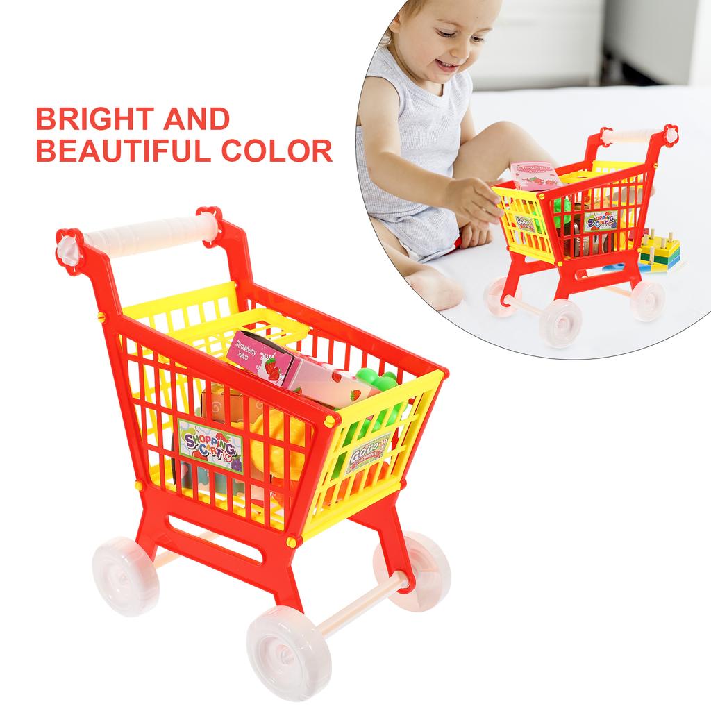 Play House Toy Puzzle Early Education Abs Child Supermarket Trolley Imitated Shopping Cart Plaything Small Compact Fake