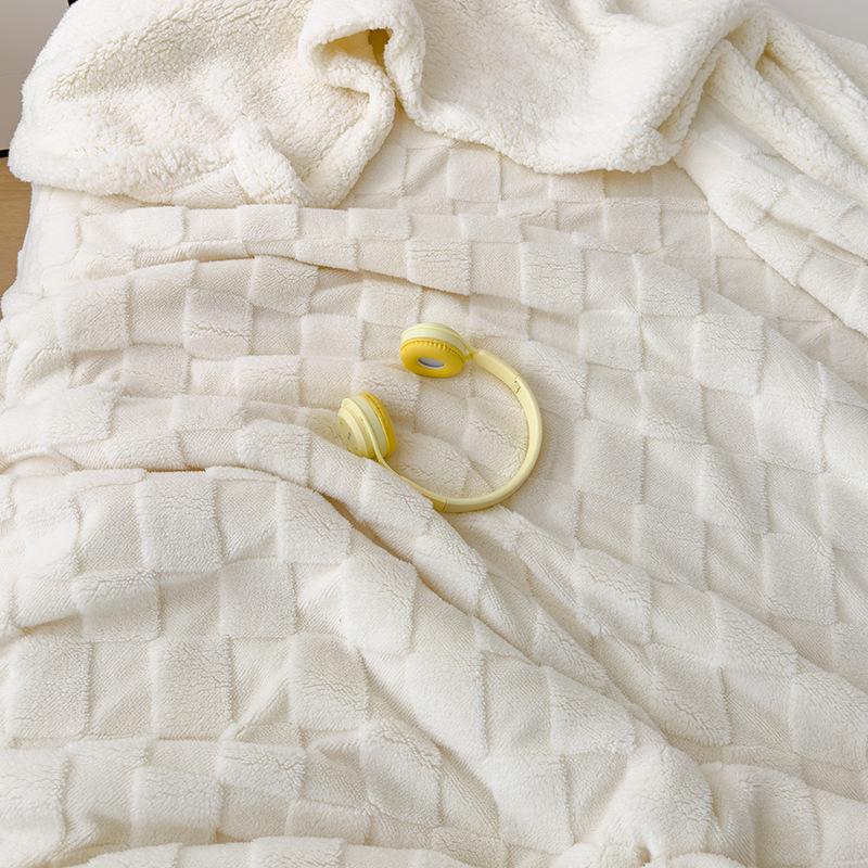 2025 Ultra Soft Double-Sided Taffeta Lambswool Milk Velvet Throw Blanket