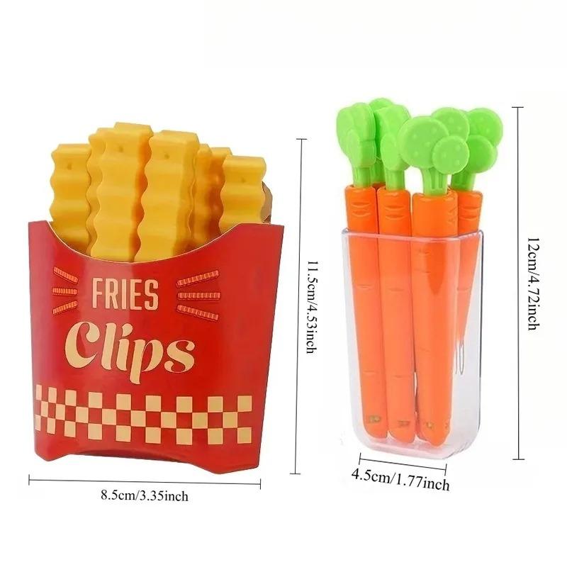 5/12PCS Snack Clip French Fry Shaped Magnetic Sealing Clips - Wall Mountable for Food Storage and Plastic Bag Freshness