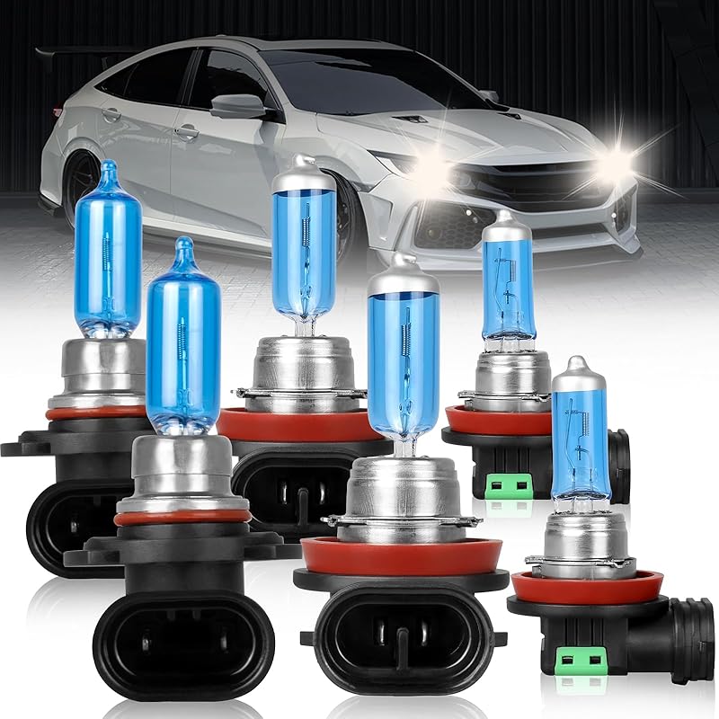 9005 H11 Halogen Headlight Bulbs For Toyota Prius 2010-2011 High Performance Halogen Car Headlight Bulb for Brighter Light, 9005 High Beam+H11 Low